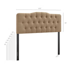 Modway - Annabel Mélange de lin premium Tête de lit Queen, Amande-Touffage en losange