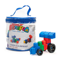 Snapo Jr. - Kit de construction pour débutants - 60 pièces-Ce kit comprend 60 pièces : Blocs Standards, Roues, Hélices, Blocs Spécialisés (Axes, pentes, etc.)