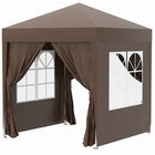 Outsunny - Tente auvent pliante 6.6 pi l x 6.6 pi L pour extérieur - jardin - patio - Café-Tente de fête 6,6x6,6 pi avec 4 parois amovibles, idéale pour une utilisation lors d'événements en plein air, comme les barbecues, les marchés aux puces et plus encore