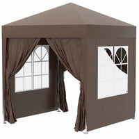 Outsunny - Tente auvent pliante 6.6 pi l x 6.6 pi L pour extérieur - jardin - patio - Café-Tente de fête 6,6x6,6 pi avec 4 parois amovibles, idéale pour une utilisation lors d'événements en plein air, comme les barbecues, les marchés aux puces et plus encore