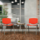 Flash Furniture - Chaise empilable de la série HERCULES, en plastique orange pour supporter jusqu'à 880 lb. avec cadre en titane-Métal de calibre 25 x 1,2 mm