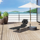 Outsunny - Chaise de bronzage avec ouverture pour le visage - chaise longue pliable à 5 niveaux - noir-Ouverture pour le visage et fentes pour les bras permettant de profiter du bain de soleil allongé sur le ventre tout en lisant