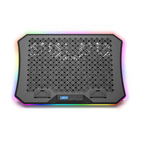 Aluratek - Refroidisseur USB ergonomique pour ordinateur portable avec lumières RVB - Noir-Le support de refroidissement mesure 41,9 cm de long et est compatible avec tous les ordinateurs portables et tablettes jusqu'à 48,3 cm de large