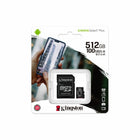Kingston - Canvas Select Plus Carte microSD 512 Go avec adaptateur-Vitesse de lecture de 100 Mo/s, vitesse d'écriture de 85 Mo/s