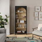 Prepac - Bibliothèque arquée à 5 niveaux Ark 78 po, étagère d'accent moderne avec 3 étagères ajustables - Chêne noir-Rangement polyvalent pour n'importe quelle pièce : Parfaite pour être utilisée comme meuble de rangement de salon, comme bibliothèque arquée élégante pour les espaces modernes ou comme ajout élégant à votre chambre, cette bibliothèque arquée s'intègre parfaitement dans une variété de styles de décoration intérieure