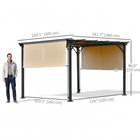 Outsunny - auvent de pergola rétractable 10 pi l x 12 pi L - beige-Conception à fentes permettant de fixer l’auvent en position