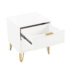 Manhattan Comfort - DUMBO 20,07" Table de nuit moderne à 2 tiroirs - Blanc - Lot de 2-Parfait pour le rangement de chevet, les lampes ou les objets de décoration