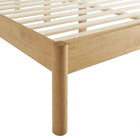 Modway - Olea Bois massif Boucle à touffes de canal Lit de plateforme complet, Feather Oak-Assemblée requise