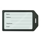 Beslayn - Étiquettes de bagages lourdes avec boucles en plastique - Couverture de fenêtre et inserts inclus - Noir - Pack de 20-Couleurs vives pour faciliter l'identification de vos bagages