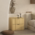 Manhattan Comfort - Table de nuit Clive 22" style mid-century moderne à 2 tiroirs - Naturel et Noir-Deux tiroirs spacieux offrent un rangement dissimulé pratique pour les essentiels de chevet