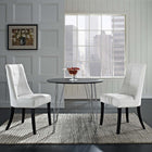 Modway - Noblesse Vinyle Chaise à manger Ensemble de 2 - Blanc-Rembourrage en mousse dense pour le confort