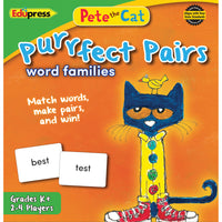 Jeu de paires Purrfect Pete the Cat d'Edupress : Familles de mots -Entraînez-vous à associer des mots par famille de mots dans ce jeu parfaitement amusant !
