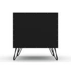 Manhattan Comfort - Rockefeller Table de Nuit Moderne du Milieu du Siècle à 2 Tiroirs 51 cm - Noir - Lot de 2-Assemblage à domicile requis Tout le matériel inclus