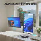 ShoppingAll - Support de bureau pour double écran LCD LED avec 2 options de montage - Noir-6