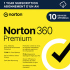 Norton - 360 Premium logiciel antivirus - 10 appareils - abonnement d'un an [téléchargement]-Une adresse e-mail valide doit être fournie lors du paiement