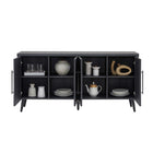 Manhattan Comfort - Jodie 164 cm Buffet Moderne d’Inspiration Mid-Century - Gris Charbon-Garantie limitée du fabricant de 30 jours