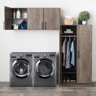 Prepac - Armoire murale Elite 54 po - Gris dérivé-Les portes sont dotées de charnières réglables à 6 voies de haute qualité, de style européen
