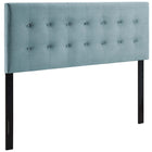 Modway - Emily Biscuit Touffé Performance Velvet Tête de lit King, Bleu clair-Tête de lit King moderne luxueuse
