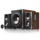Edifier - S360DB Enceintes d'étagère Bluetooth avec caisson de basses sans fil de 8 po - Brun-Obtenez un son de basse riche et percutant avec le caisson de basses sans fil de 8"