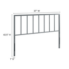 Modway - Tatum Métal Tête de lit jumelée - Gris-Construction en fer revêtu de poudre