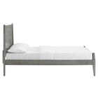 Modway - Georgia Bois Lit plateforme Queen, Gris-Tête de lit et pied de lit Queen
