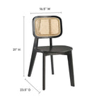 Modway - Habitat Fauteuil d’appoint de salle à manger - Noir-Siège en canne en rotin tressé