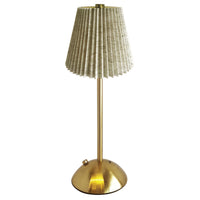 Xtricity - Lampe de table tactile LED portable  Roccabella - Or-Corps de lampe en métal avec abat-jour plaqué tissu pour un style décoratif