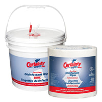Certainty Plus lingettes désinfectantes - non parfumé - 8" x 6" - rouleaux de lingettes avec seau-Lingette désinfectante