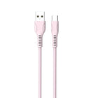 Câble Type C Basic Tech de 3 pi - Rose-Tressé pour plus de durabilité