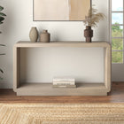 Hudson&Canal - Console rectangulaire Lonni 55 po - aulne blanc-Table rectangulaire aux angles arrondis, avec une étagère inférieure pour le rangement