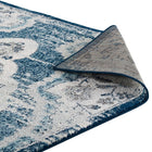 Modway - Entourage Médaillon vintage fleural vintage Malia Tapis de comédie 8 pi l x 10 pi L - Ivoire et bleu-Haute densité / Tissé à la machine