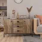 HOMCOM - Buffet de cuisine industriel 47,25 po L - brun rustique-Équipé de deux étagères réglables pour accueillir des objets de différentes hauteurs 