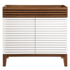 Modway - Render 36" Armoire à coiffeuse de salle de bain - Noyer blanc-Vanité moderne du milieu du siècle