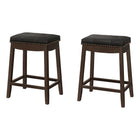 Monarch Specialties - 1261 Tabouret De Bar - Lot de 2/  Simili-Cuir Noir/Expresso - Paquet de 2-1