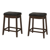 Monarch Specialties - 1261 Tabouret De Bar - Lot de 2/  Simili-Cuir Noir/Expresso - Paquet de 2-1