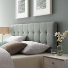 Modway - Lily Tissu rembourré Tête de lit King, Gris-Touffage profond avec des bordures stylées