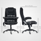 Vinsetto - Fauteuil de bureau exécutif à haut dossier avec massage 6 points par vibrations - noir-Tissu à effet velours respirant et confortable