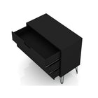 Manhattan Comfort - Rockefeller commode 3 tiroirs style milieu du siècle de 35,24 po - noir - lot de 2-Parfait pour le rangement ou l’exposition d’objets Kit anti-basculement inclus