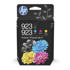 HP - 923 Cartouche d’encre - rendement standard - noir, cyan, magenta et jaune - paquet de 4-Noir, cyan, magenta et jaune