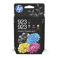 HP - 923 Cartouche d’encre - rendement standard - noir, cyan, magenta et jaune - paquet de 4-Noir, cyan, magenta et jaune