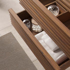 Modway - Render Fixation murale de 30" Armoire de toilette de salle de bain (lavabo non inclus) - Noyer-Coiffeuse à grains de noyer