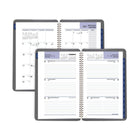AT-A-GLANCE - Agenda hebdomadaire/mensuel traditionnel 2027 - 8 po H x 5 po l - gris - bilingue-Couverture en poly 2 pieces durable gris fonce