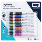 Quartet - Marqueurs effaçables à sec DryGuard, pointe biseautée, couleurs assorties, 16 unités -Testé avec des marqueurs DryGuard laissés 24 heures sans capuchon et bénéficiant d’une période de récupération équivalente, avec capuchon. La récupération peut varier en fonction de la durée sans capuchon ainsi qu’à d’autres facteurs environnementaux