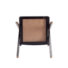 Manhattan Comfort - Lot de 2 chaises de salle à manger Hamlet 19,67 po style industriel chic avec accoudoirs - noir et cannage naturel-Garantie limitée du fabricant de 30 jours