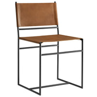 Modway - Thatcher Cuir et métal Chaise à manger - Tan-Chaise à manger moderne sans accoudoirs