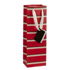 Gry Mattr - Sac-cadeau pour bouteille - Rayures-Comprend une étiquette-cadeau assortie et des poignées robustes