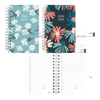 Blueline - 2024-2025 12-mois agenda académique quotidien/mensuel - 8 po x 5 po - Collection Blossom assortie - Anglais-12 mois, août 2024 à juillet 2025