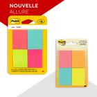 Post-it - Feuillets, collection Peptitude, 1 3/8 po x 1 7/8 po, 50 feuillets/bloc, 400 feuilles, paquet de 8-Le papier des Feuillets Post-it provient de forêts certifiées, renouvelables et gérées de manière responsable