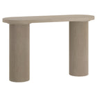 Hudson&Canal - Table console ovale cannelée Isa - 55 po l - Blanc aulne-Une interprétation moderne d'un design scandinave classique pour votre salon, votre bureau et plus encore