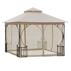 Outsunny - Pavillon de patio 10 pi l x 10 pi L - auvent de jardin extérieur pour événements et fêtes-Pavillon de 10' x 10' (3 x 3 m) avec parois latérales en maille, idéal pour terrasse, jardin, parc, etc